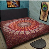 Colcha Indiana Queen Mandala Tecido Casal Cortina Painel