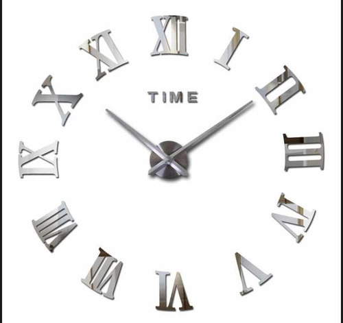 Relojes De Pared 3d Tamaño Mini Color Plata