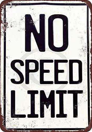 Señales - Ylens Tin Sign No Speed Limit Vintage Reproduction