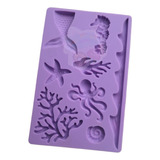 * Molde Silicon 8 Mar Sirena Concha Estrella Fondant Choco