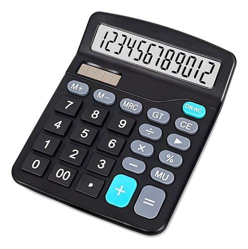 Calculadora Grande 12 Digitos Mesa Comercio Escritorio Preta