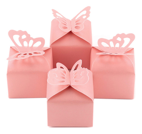 Kslong 50 Cajas De Regalo De Mariposa Rosa Para Niña, Baby.