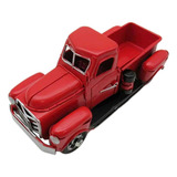 1 Pieza 1:12 Rojo Vintage Camión Modelo Adornos Navideños