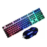 Combo Teclado Y Mouse Retroiluminado Alámbrico Gamer Rgb