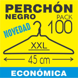Perchas De Alambre - Perchón X100 Económica - Color Negro