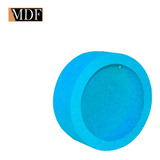 Nicho Redondo Simples 23x9 Mdf Madeira Pintado Cor Azul Bebê