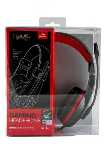Audífonos Diadema Gamer Con Micrófono Havit Headphone Negro