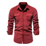 Camisa De Negócios Masculina Slim Casual Workwear