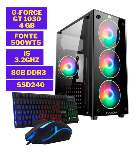 Pc Cpu Gamer I5 3.2 Ghz 8gb Ssd 240 Gforce 4gb Fonte 500w