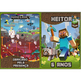 10 Livros De Colorir + Mini Giz Personalizado Minecraft