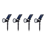 Farol Estaca Solar 4 Led De Jardin Panel Recargable X 4 Unid