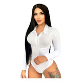 Camisa Body Mujer Blusa Dama Manga Larga Clasica