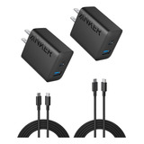 Cargadores Anker Compatible iPhone/iPad, C/ Cable, Negro X2