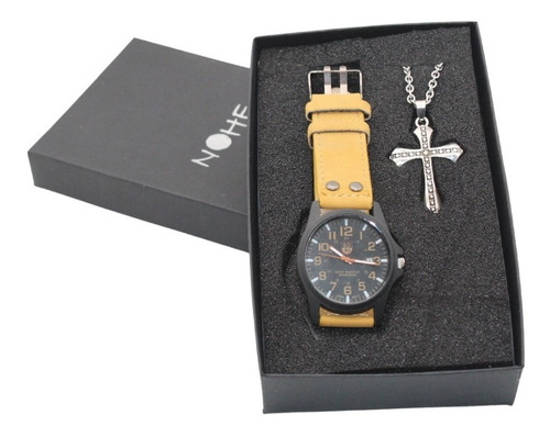 Reloj Hombre Y Cruz, Estuche, Set Elegante De Regalo,