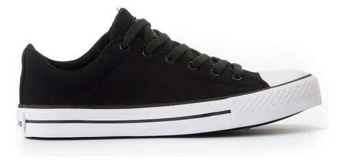 Zapatilla Cool Haas Akron Low Negro Banda Blanca