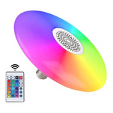 Foco Led Bocina Bluetooth Control Remoto Rgb Multicolor 30w