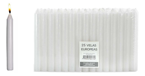 Velas Largas Europea 20 X 2,2 Cms  De Diametro X 25 Unidades