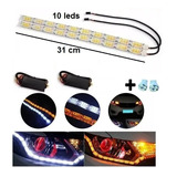 2 Tiras Led De Cristal Luz Diurna Impermeable Tuning Faro + Regalos