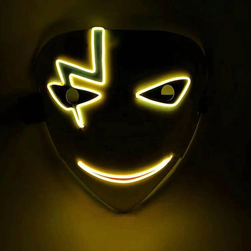 Máscara De Led De Halloween, Rosto Sorridente De Palhaço