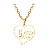 Collar Mamá Cumpleaño Dia Madre Regalo Corazón Cadena + Aros