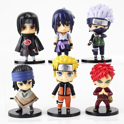 Naruto Sasuke Colección X 6 Figuras En Bolsa