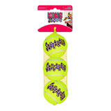 3 Pzas Pelotas Tenis Squeakair Chicas Juguetes Perro Kong Color Amarillo