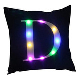 Creative Led Colorful Flashing Velvet Letter Cushion Co...