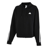 Campera adidas Future Icons 3 Stripes Mujer En Negro Y Blanc