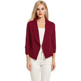 Chaqueta Para Mujer Con Manga 3/4 Elegante Oficina Blazer