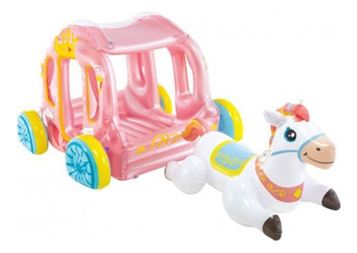 Inflable Infantil Carruaje De Princesa Con Caballo Intex