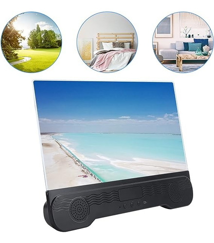 Pantalla Amplificadora Lupa Hd Bluetooth Parlantes Portatil