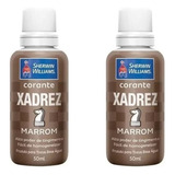 Corante Líquido Bisnaga Xadrez 50ml Marrom (2 Unidades)