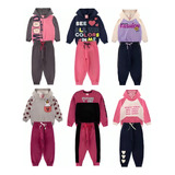 Kit Infantil 4 Peças Moletom Inverno Menina Barato Frio