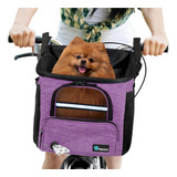 Canasto De Bicicleta Para Transporte De Mascota H/8kg Purple