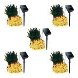 Pack X5 Guirnalda Solar Cadena Exterior Led Cálida 10 Mts