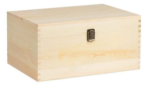 Caja De Madera De Pino Grande Sin Terminar Rectangular ...