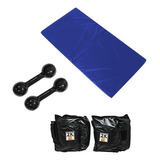 Kit Colchonete+par De Caneleira 2kgs Pro+par De Halter 2kgs Cor Preto