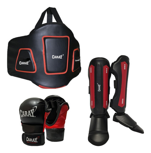 Kit Roma Pechera De Boxeo+canillera Edicion Fuerza +guantes 