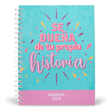 Agenda 2024 Kurios Bienestar Color Celeste Con Diseño Se Dueña De Tu Propia Historia