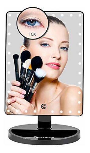 Espejo De Maquillaje Grande Con Luces Led Y Aumento 10x.