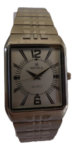 Reloj Mema Quartz Japan 1581m Acero Garantía 2 Años  Estuche
