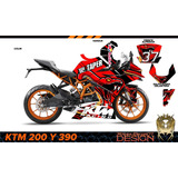 Ktm200 Ktm390 Graficos Calcas Stickers Vinil Laminado Enduro