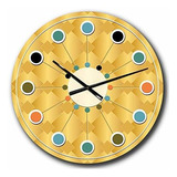 Reloj De Pared Moderno Designq 'geométrico Dorado I'