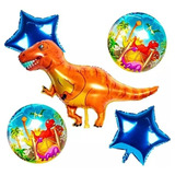 Bouquet Set De Globos X 5 Dinosaurio T-rex Fiesta Decoracion