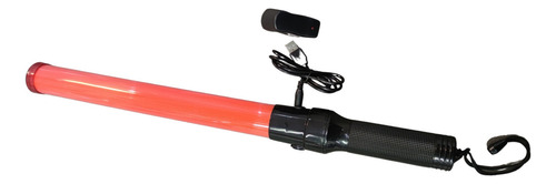 Kit 2 Bastão Sinalizador 54 Cm Recarregavel Com Carregador Lanterna Laranja