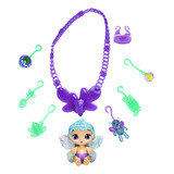 Baby Alive Glo Pixies Minis Carry N Care Collar, Perla Lila.