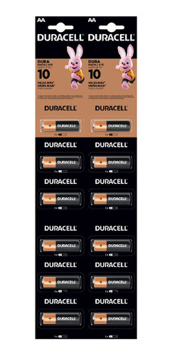 Pilas Alcalina Duracell 1.5v Aa 12 Unidades