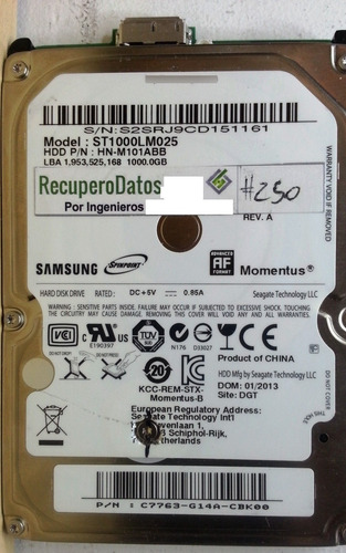 Disco Externo Samsung St1000lm025 2.5 1tb -272 Recuperodatos