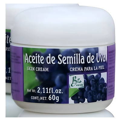 Crema Facial Bio Verde Pepita Uva Concha Nácar Hidratante Regeneradora 60g | Meses sin interés