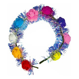 Corona Vincha De Flores Led Multicolor Hawaiana A Pilas 